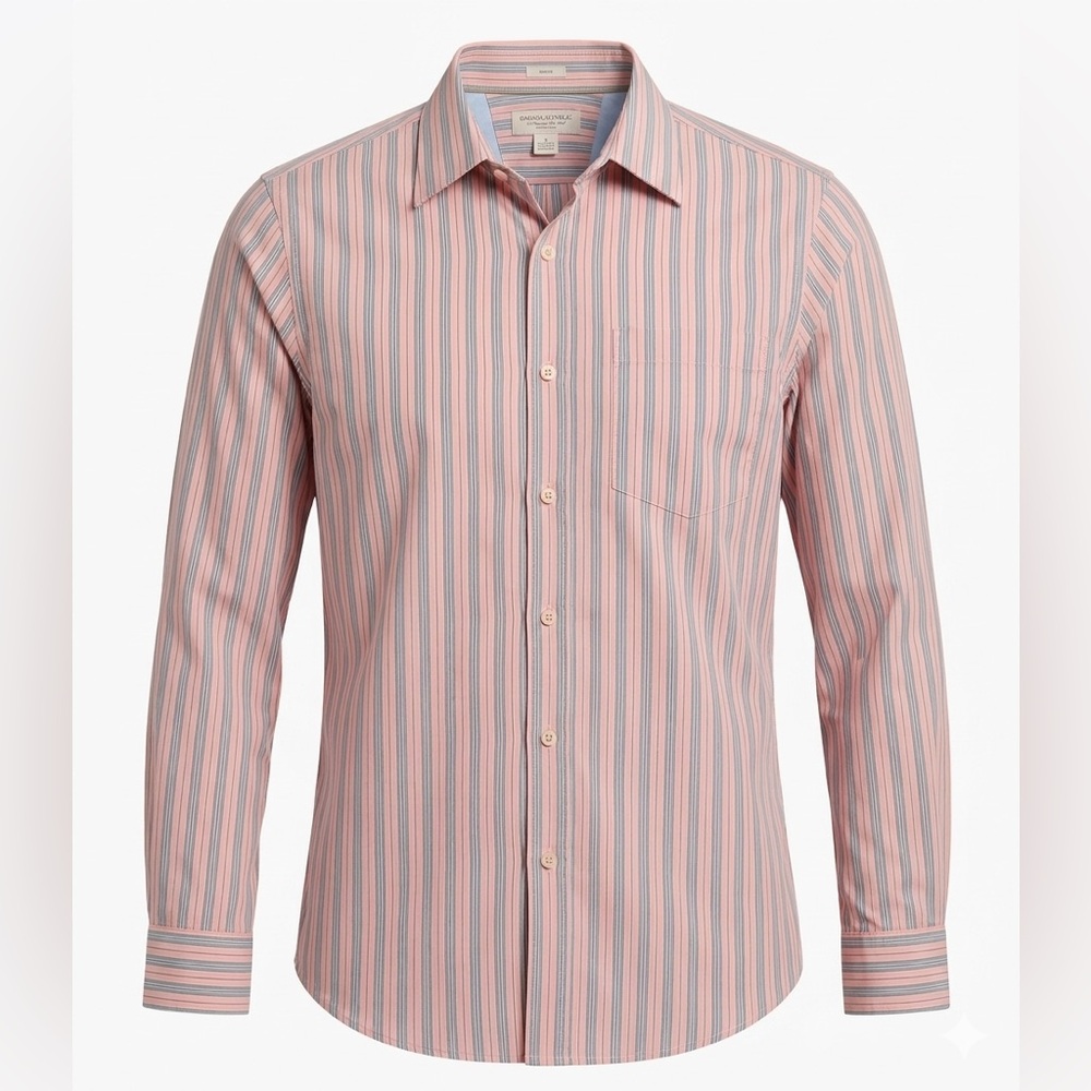 Banana Republic Striped Pink Button Down Shirt Men’s M Soft Wash Preppy